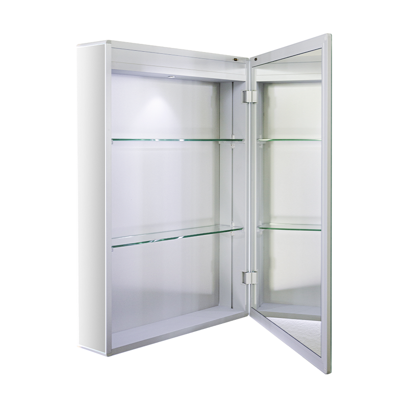 Kabinet Cermin Kamar Mandi LED Satu Pintu Dengan Cermin Rias Anti Kabut