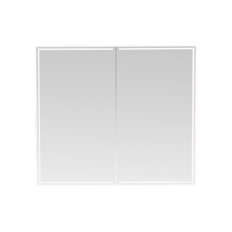 Kabinet Cermin Kamar Mandi Cerdas LED Pintu Ganda (Dengan Sakelar Gesek Tangan Anti Kabut)