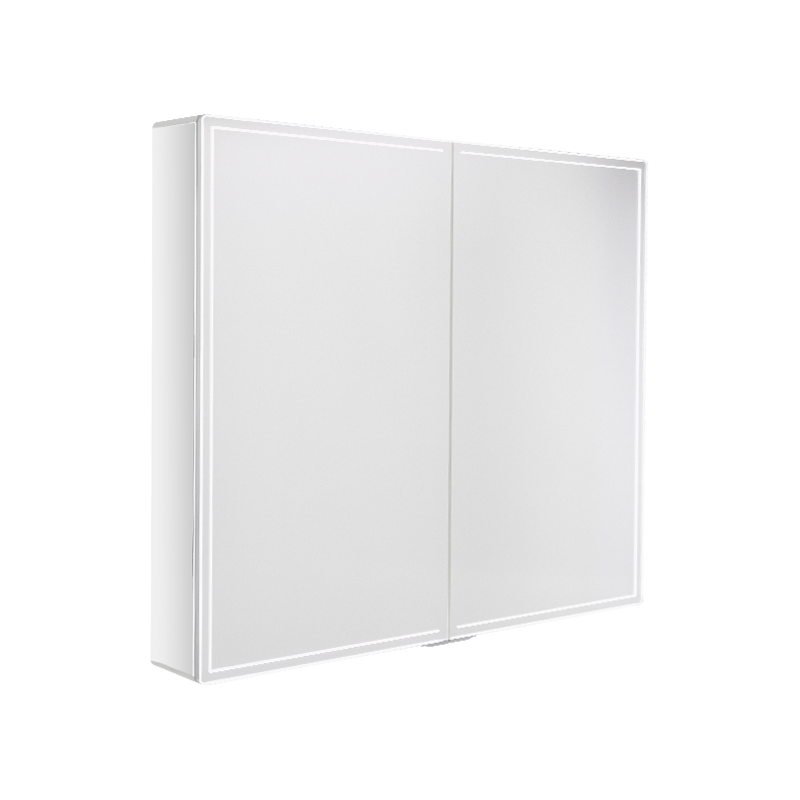 Kabinet Cermin Backlit Pintu Ganda Cerdas Dengan Sakelar Magnetik
