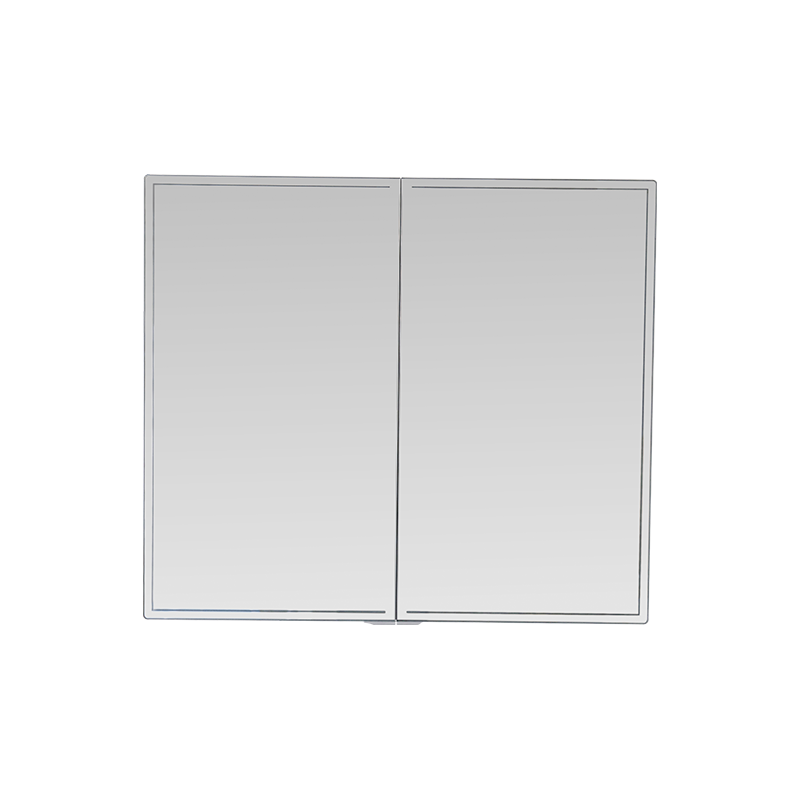 Kabinet Cermin Tahan Air Pintu Ganda Paduan Aluminium Dengan Lampu LED