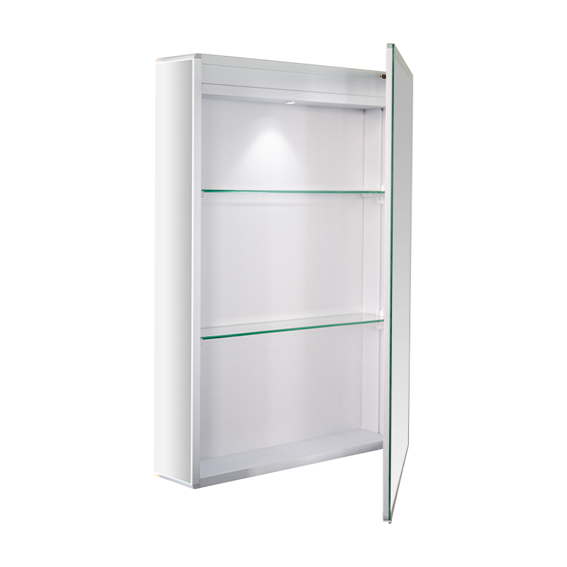 Kabinet Cermin Kamar Mandi LED Pintu Tunggal Tahan Air Paduan Aluminium