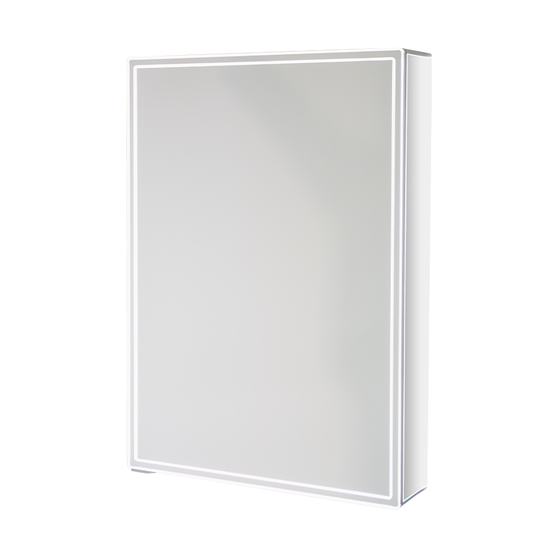 Kabinet Cermin Kamar Mandi LED Pintu Tunggal Tahan Air Paduan Aluminium
