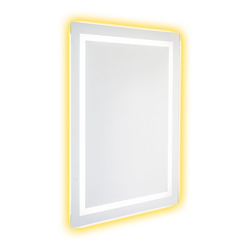 Bingkai Aluminium LED Cermin Kamar Mandi Lampu Latar Penghilang Kabut Peredupan Cerdas
