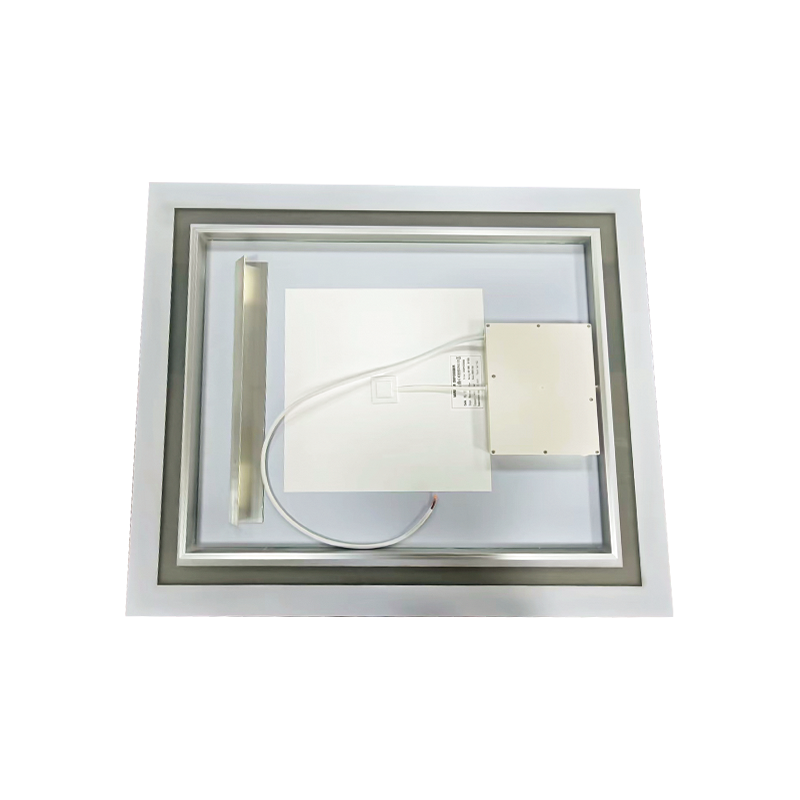 Bingkai Aluminium LED Cermin Kamar Mandi Lampu Latar Penghilang Kabut Peredupan Cerdas